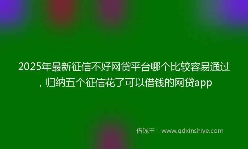 2025年最新征信不好网贷平台哪个比较容易通过,归纳五个征信花了可以借钱的网贷app