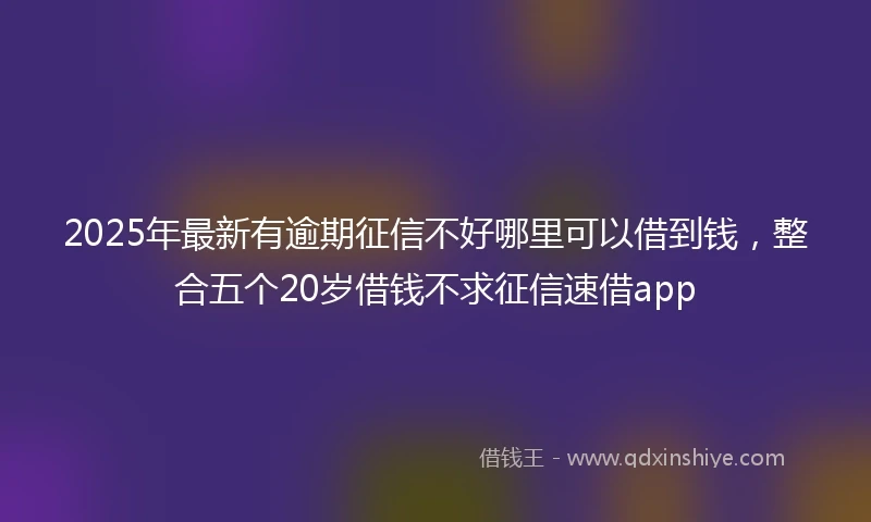 2025年最新有逾期征信不好哪里可以借到钱，整合五个20岁借钱不求征信速借app