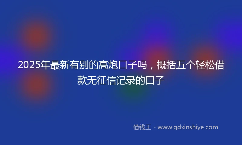 2025年最新有别的高炮口子吗，概括五个轻松借款无征信记录的口子