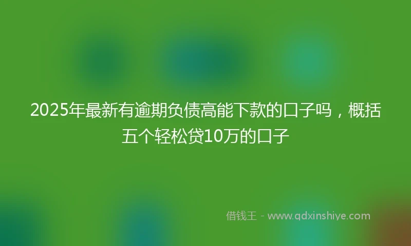 2025年最新有逾期负债高能下款的口子吗，概括五个轻松贷10万的口子