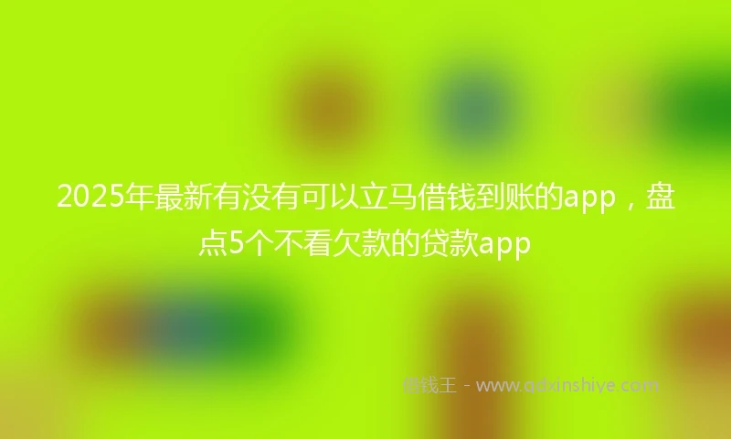 2025年最新有没有可以立马借钱到账的app，盘点5个不看欠款的贷款app