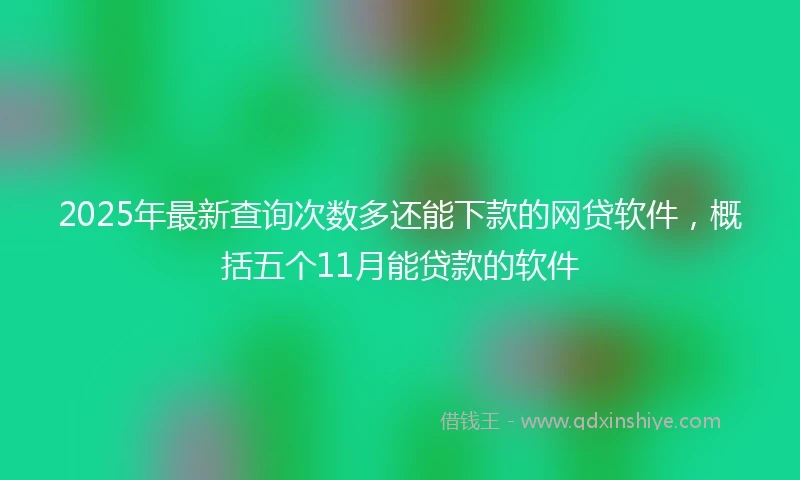 2025年最新查询次数多还能下款的网贷软件，概括五个11月能贷款的软件