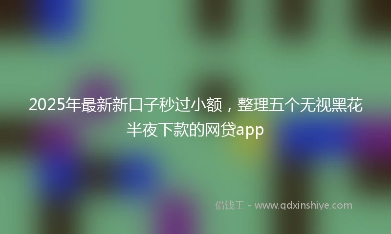 2025年最新新口子秒过小额，整理五个无视黑花半夜下款的网贷app