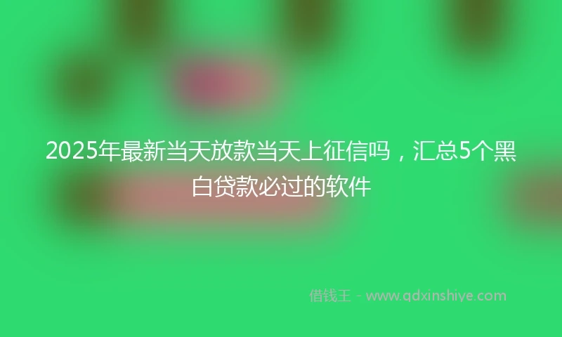 2025年最新当天放款当天上征信吗，汇总5个黑白贷款必过的软件
