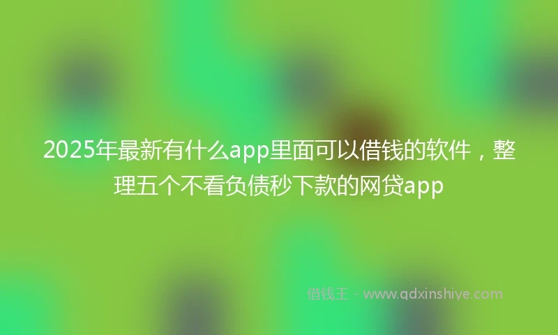 2025年最新有什么app里面可以借钱的软件，整理五个不看负债秒下款的网贷app