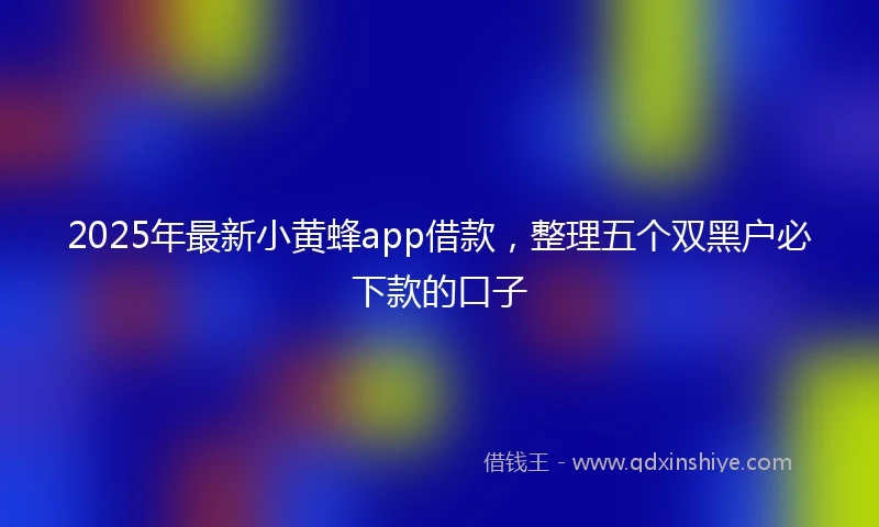 2025年最新小黄蜂app借款，整理五个双黑户必下款的口子
