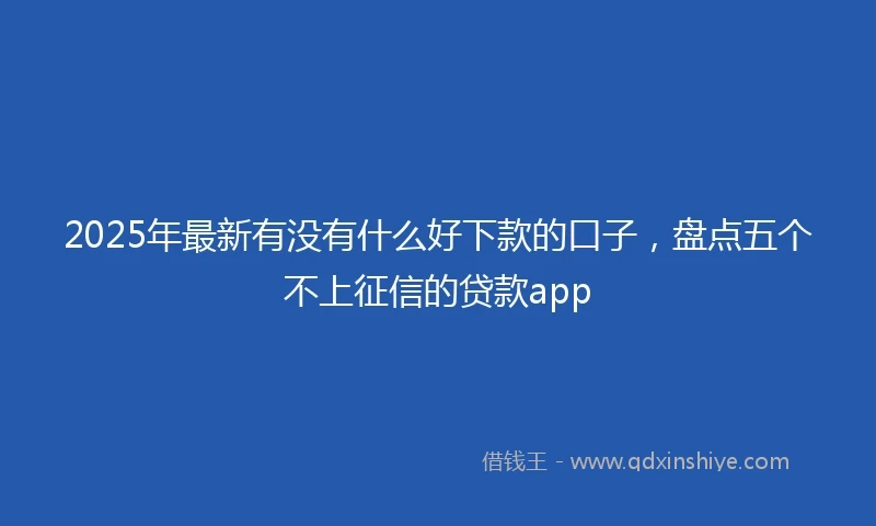 2025年最新有没有什么好下款的口子，盘点五个不上征信的贷款app