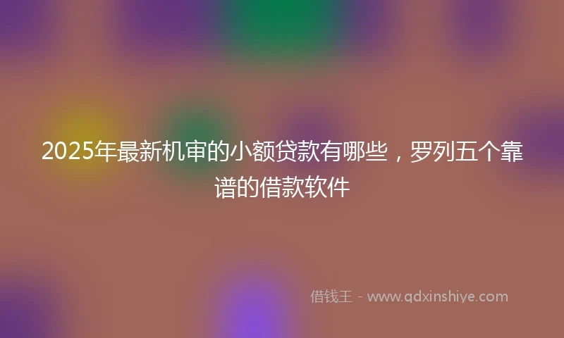 2025年最新机审的小额贷款有哪些，罗列五个靠谱的借款软件