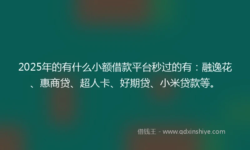 2025年的有什么小额借款平台秒过的有：融逸花、惠商贷、超人卡、好期贷、小米贷款等。