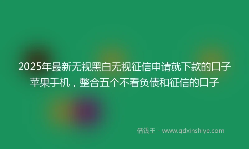 2025年最新无视黑白无视征信申请就下款的口子苹果手机，整合五个不看负债和征信的口子