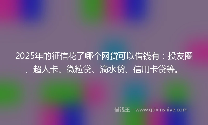 2025年的征信花了哪个网贷可以借钱有：投友圈、超人卡、微粒贷、滴水贷、信用卡贷等。