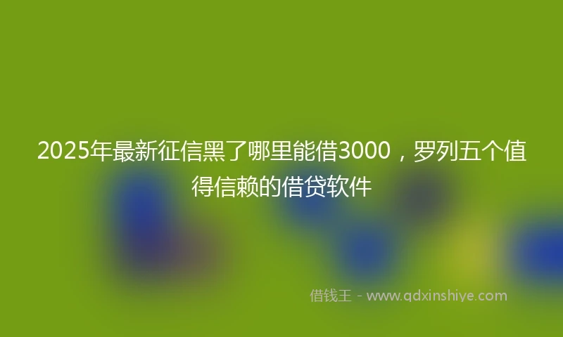 2025年最新征信黑了哪里能借3000，罗列五个值得信赖的借贷软件