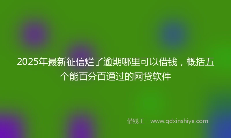 2025年最新征信烂了逾期哪里可以借钱，概括五个能百分百通过的网贷软件