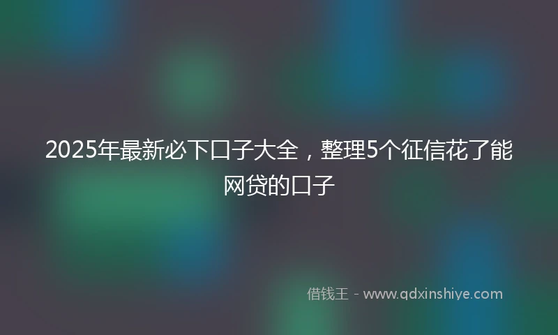 2025年最新必下口子大全，整理5个征信花了能网贷的口子