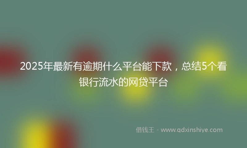 2025年最新有逾期什么平台能下款，总结5个看银行流水的网贷平台