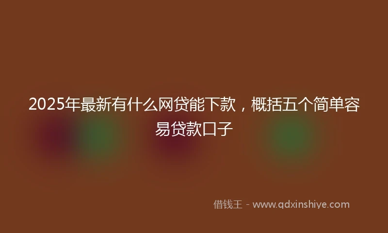 2025年最新有什么网贷能下款，概括五个简单容易贷款口子