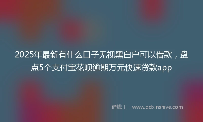 2025年最新有什么口子无视黑白户可以借款，盘点5个支付宝花呗逾期万元快速贷款app