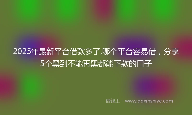 2025年最新平台借款多了,哪个平台容易借，分享5个黑到不能再黑都能下款的口子