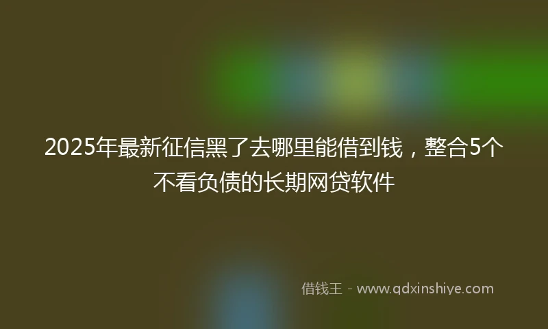 2025年最新征信黑了去哪里能借到钱，整合5个不看负债的长期网贷软件