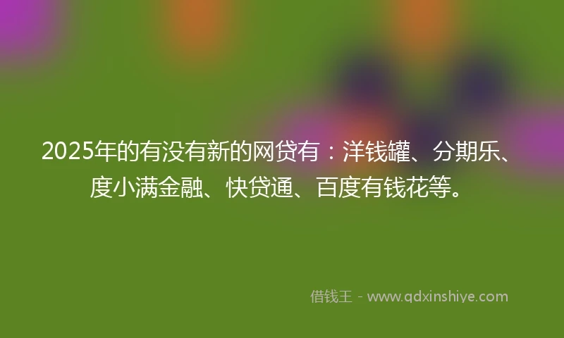 2025年的有没有新的网贷有：洋钱罐、分期乐、度小满金融、快贷通、百度有钱花等。