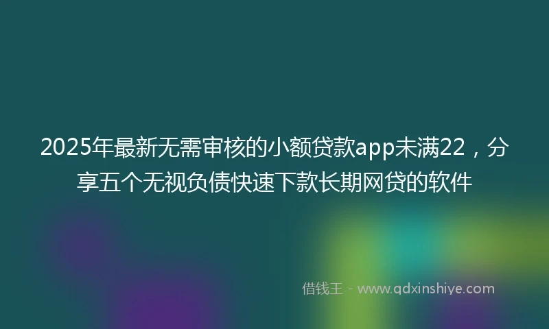 2025年最新无需审核的小额贷款app未满22，分享五个无视负债快速下款长期网贷的软件