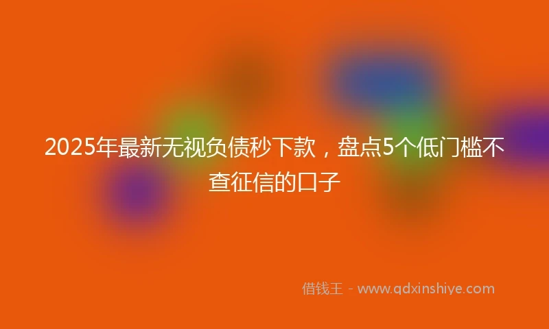 2025年最新无视负债秒下款，盘点5个低门槛不查征信的口子