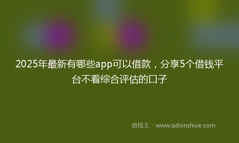 2025年最新有哪些app可以借款，分享5个借钱平台不看综合评估的口子