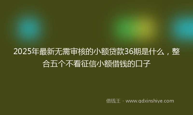 2025年最新无需审核的小额贷款36期是什么，整合五个不看征信小额借钱的口子