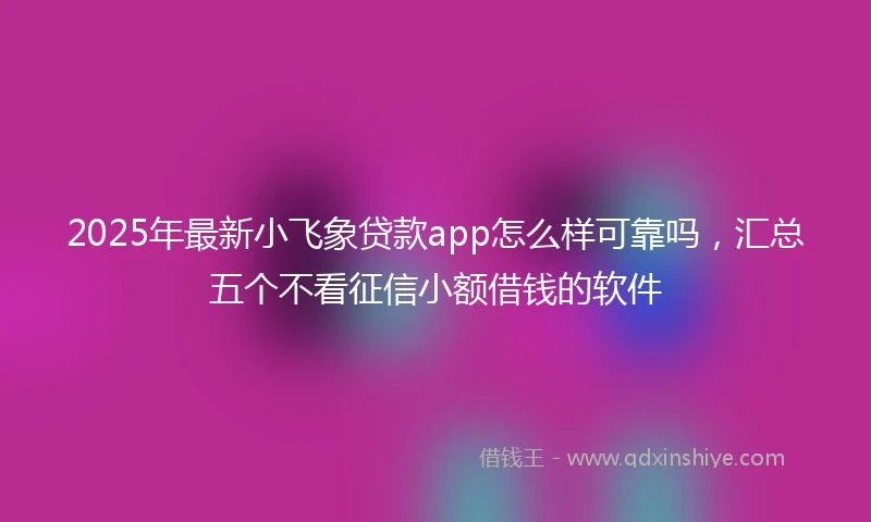2025年最新小飞象贷款app怎么样可靠吗，汇总五个不看征信小额借钱的软件