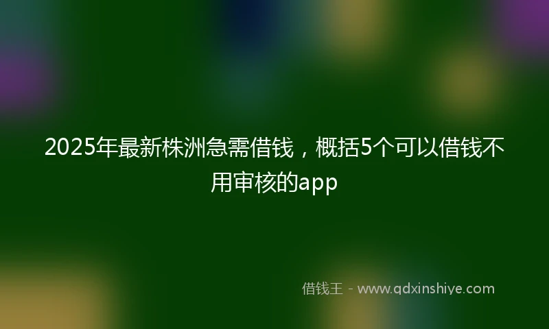 2025年最新株洲急需借钱，概括5个可以借钱不用审核的app