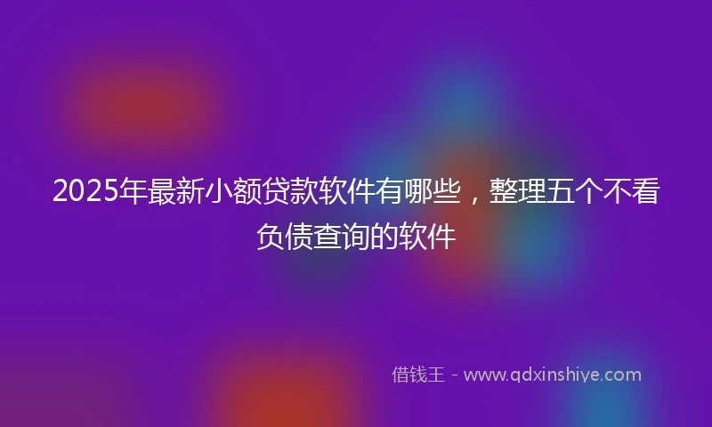 2025年最新小额贷款软件有哪些，整理五个不看负债查询的软件