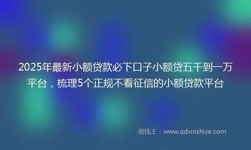 2025年最新小额贷款必下口子小额贷五千到一万平台,梳理5个正规不看征信的小额贷款平台