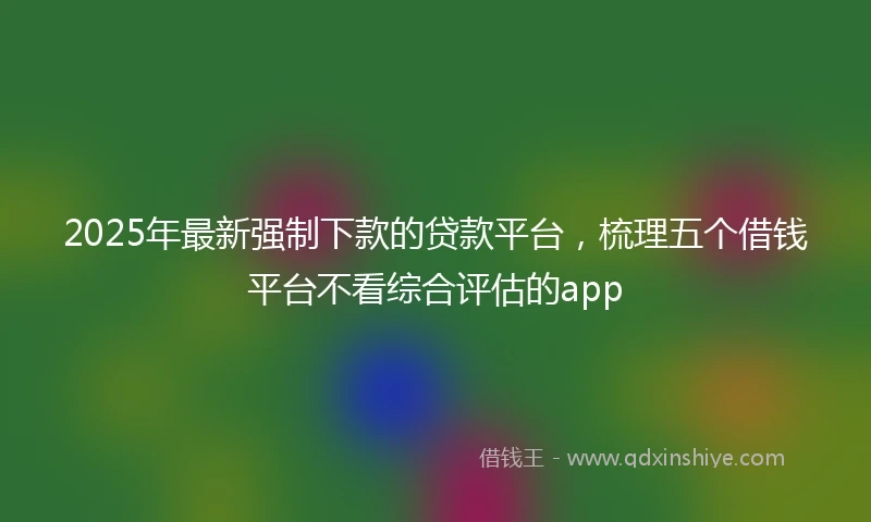 2025年最新强制下款的贷款平台，梳理五个借钱平台不看综合评估的app