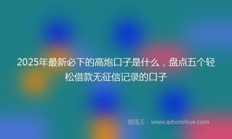 2025年最新必下的高炮口子是什么，盘点五个轻松借款无征信记录的口子