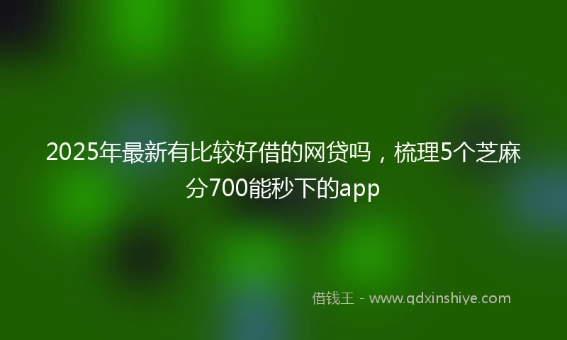 2025年最新有比较好借的网贷吗，梳理5个芝麻分700能秒下的app