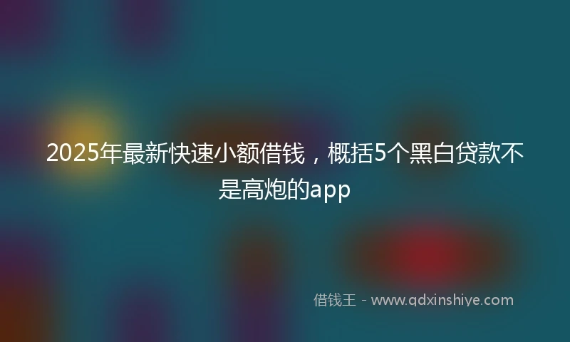 2025年最新快速小额借钱，概括5个黑白贷款不是高炮的app