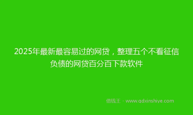 2025年最新最容易过的网贷，整理五个不看征信负债的网贷百分百下款软件