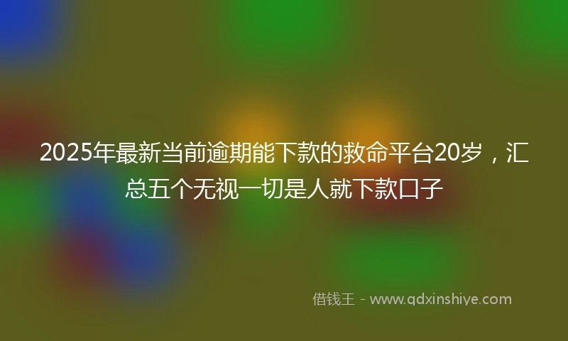 2025年最新当前逾期能下款的救命平台20岁，汇总五个无视一切是人就下款口子