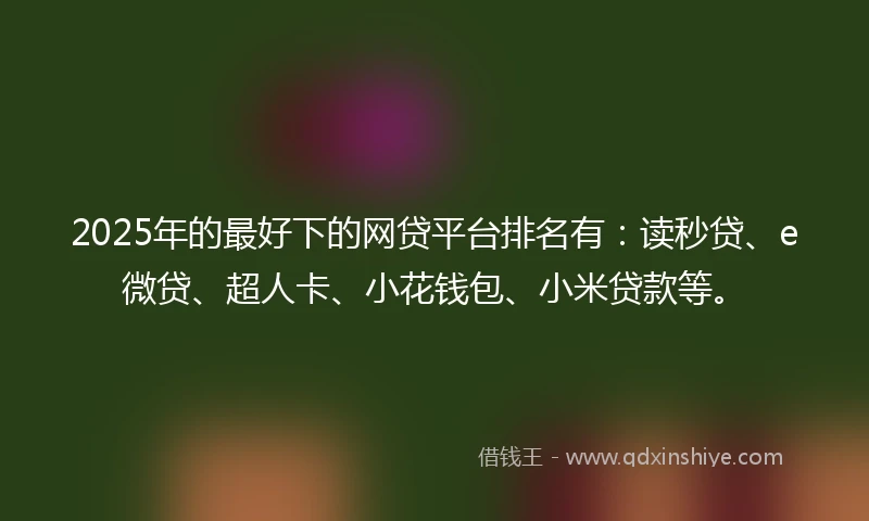 2025年的最好下的网贷平台排名有：读秒贷、e微贷、超人卡、小花钱包、小米贷款等。