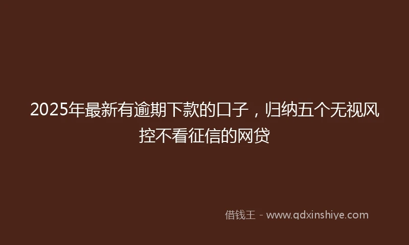 2025年最新有逾期下款的口子，归纳五个无视风控不看征信的网贷