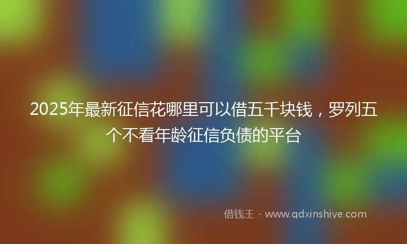 2025年最新征信花哪里可以借五千块钱，罗列五个不看年龄征信负债的平台