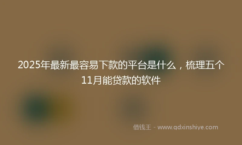 2025年最新最容易下款的平台是什么，梳理五个11月能贷款的软件