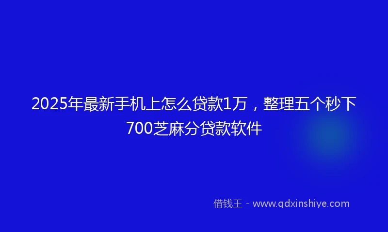 2025年最新手机上怎么贷款1万，整理五个秒下700芝麻分贷款软件