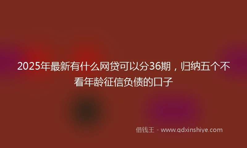 2025年最新有什么网贷可以分36期，归纳五个不看年龄征信负债的口子