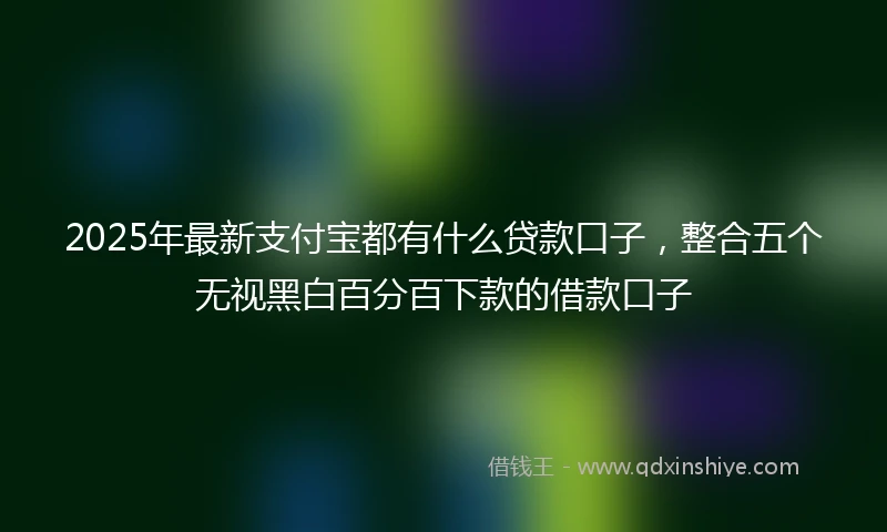 2025年最新支付宝都有什么贷款口子，整合五个无视黑白百分百下款的借款口子