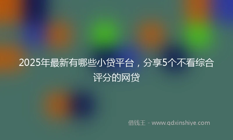 2025年最新有哪些小贷平台，分享5个不看综合评分的网贷