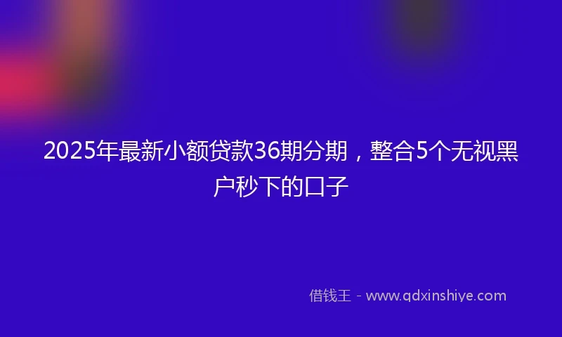 2025年最新小额贷款36期分期,整合5个无视黑户秒下的口子