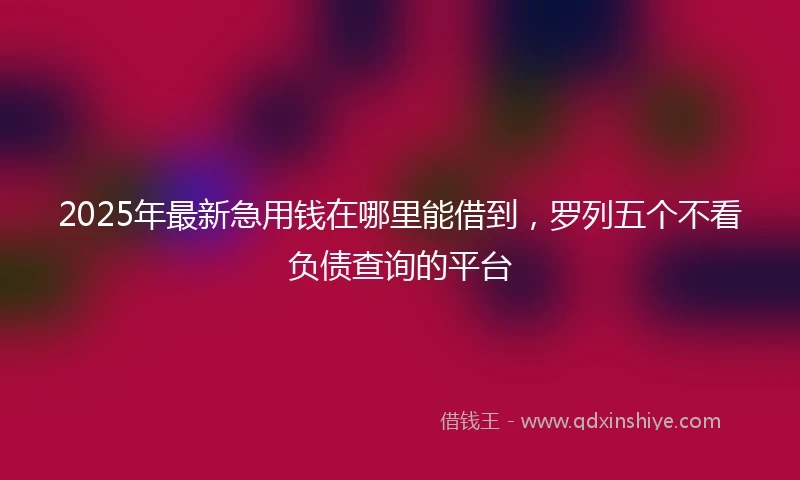 2025年最新急用钱在哪里能借到，罗列五个不看负债查询的平台
