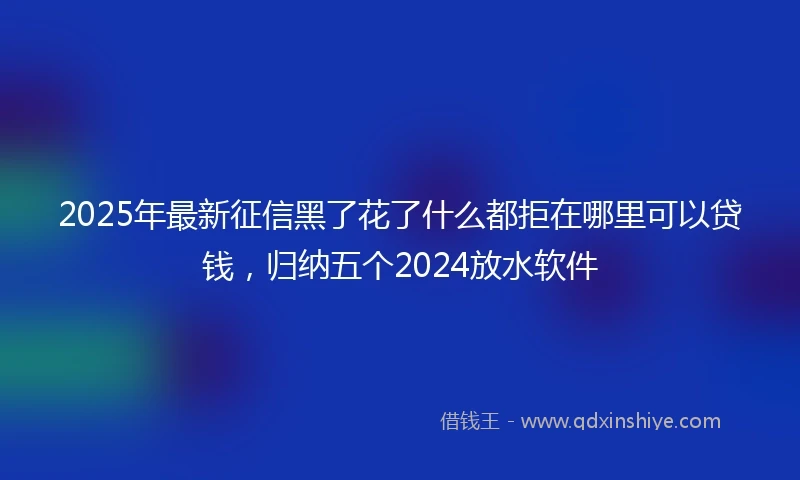 2025年最新征信黑了花了什么都拒在哪里可以贷钱，归纳五个2024放水软件
