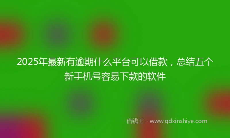 2025年最新有逾期什么平台可以借款，总结五个新手机号容易下款的软件